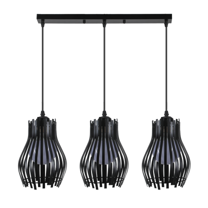 Lámpara colgante Ragusa fabricada en metal color negro, ideal para interiores