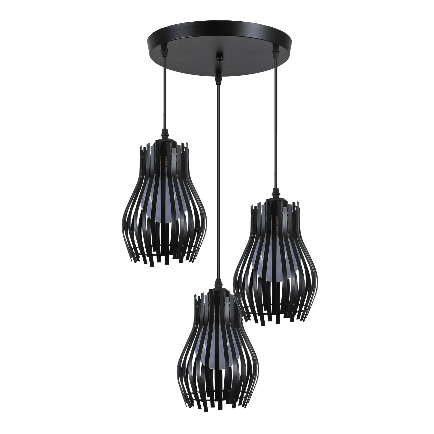 Plafón Ragusa fabricado en metal color negro, lámpara colgante estilo industrial vintage