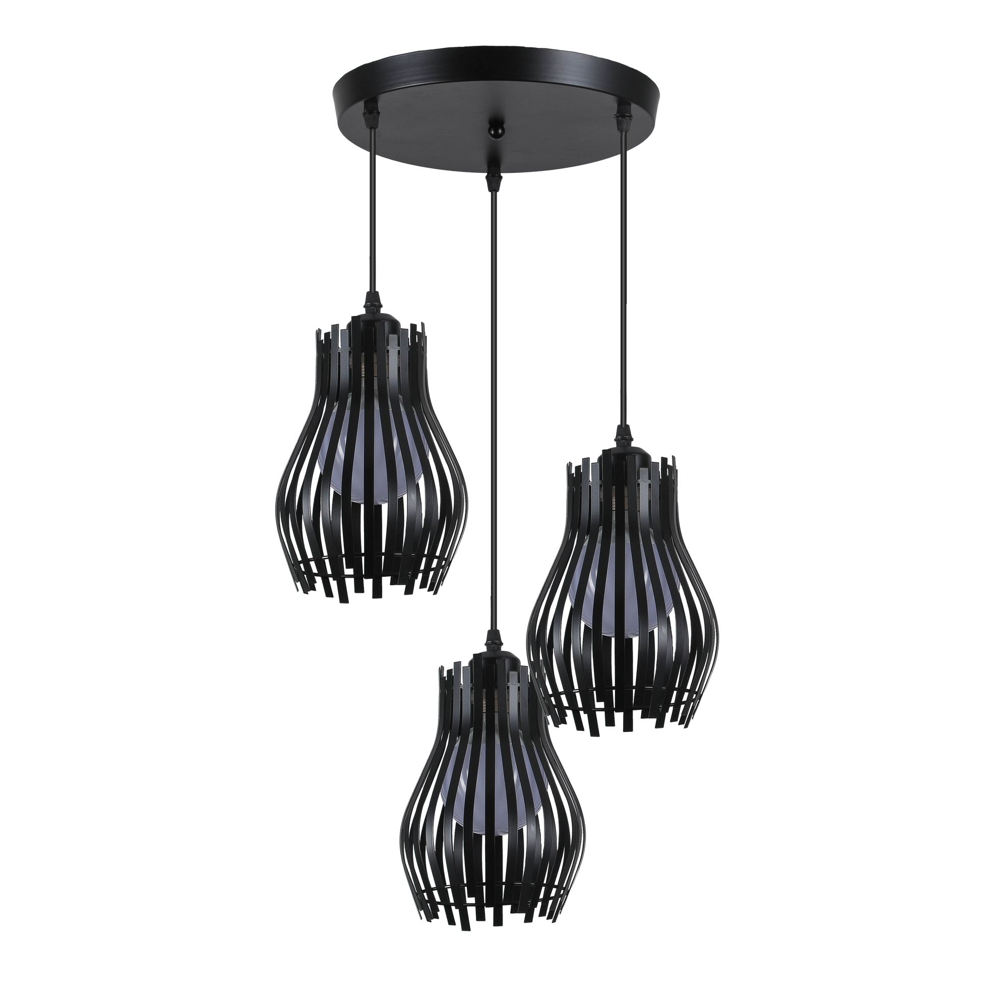 Plafón Ragusa fabricado en metal color negro, lámpara colgante estilo industrial vintage