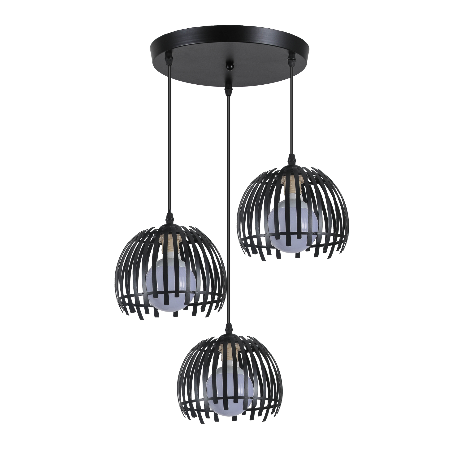 Plafón Latina fabricado en metal color negro, ideal para estilo industrial y vintage
