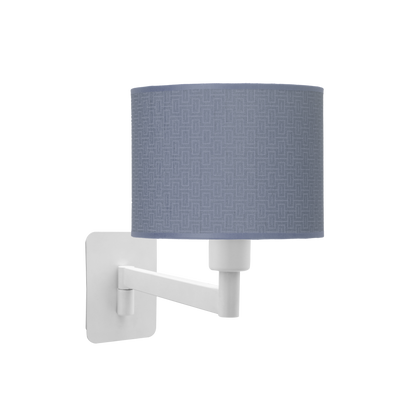 Aplique de pared MODA fabricado en metal color blanco y textil azul