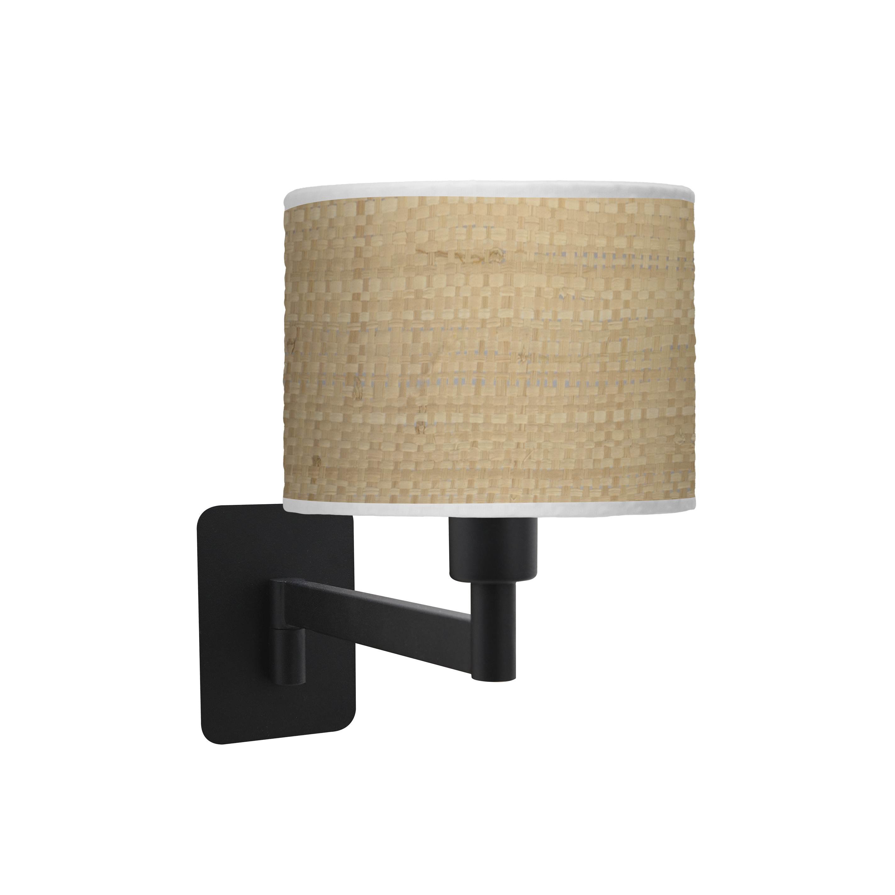 Aplique abatible Moda de Fabrilamp, color Negro/Cañizo Claro, diseño moderno para interiores. luzguru.com