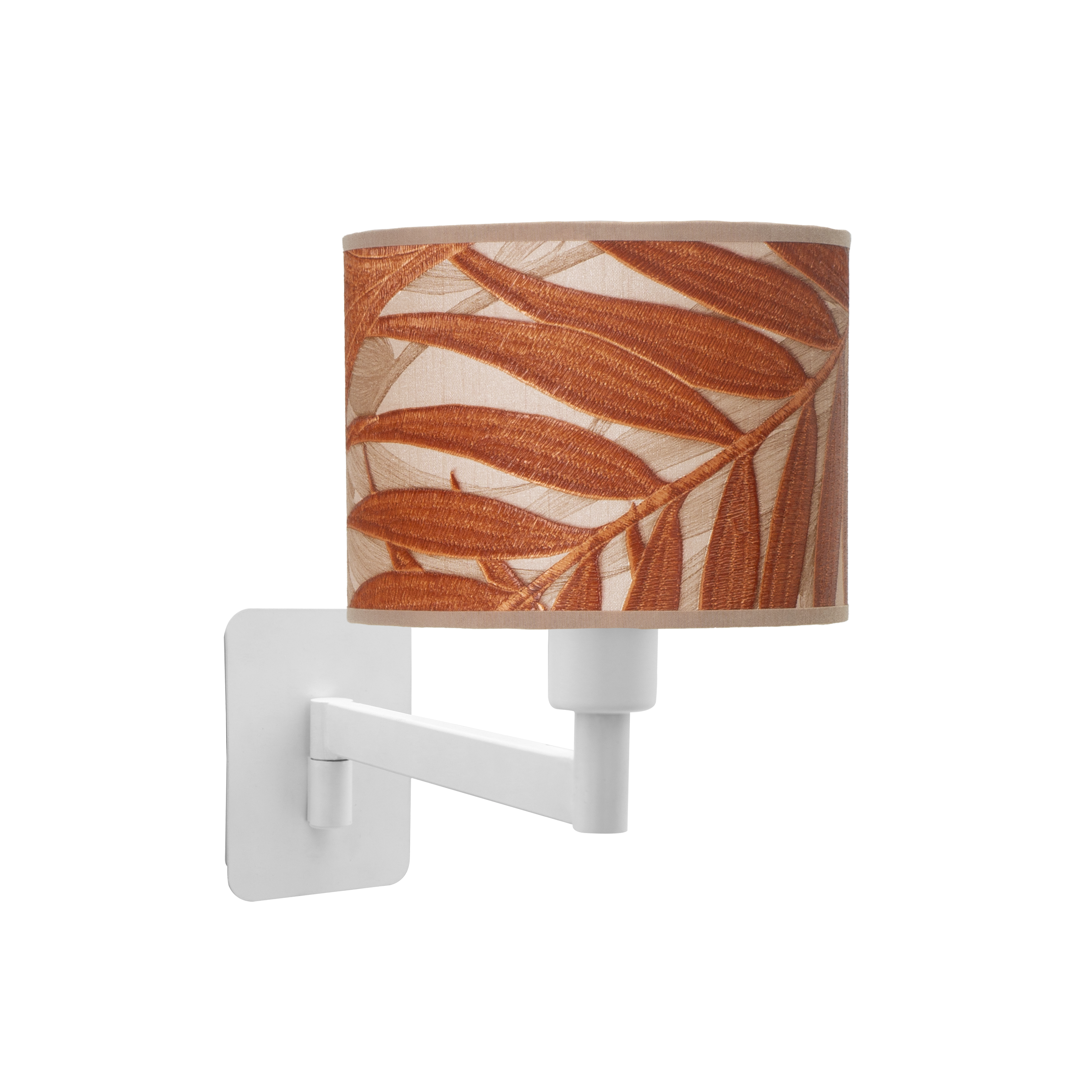 Aplique abatible Moda de Fabrilamp, color blanco y caldera, ideal para dormitorios y salas de estar. luzguru.com