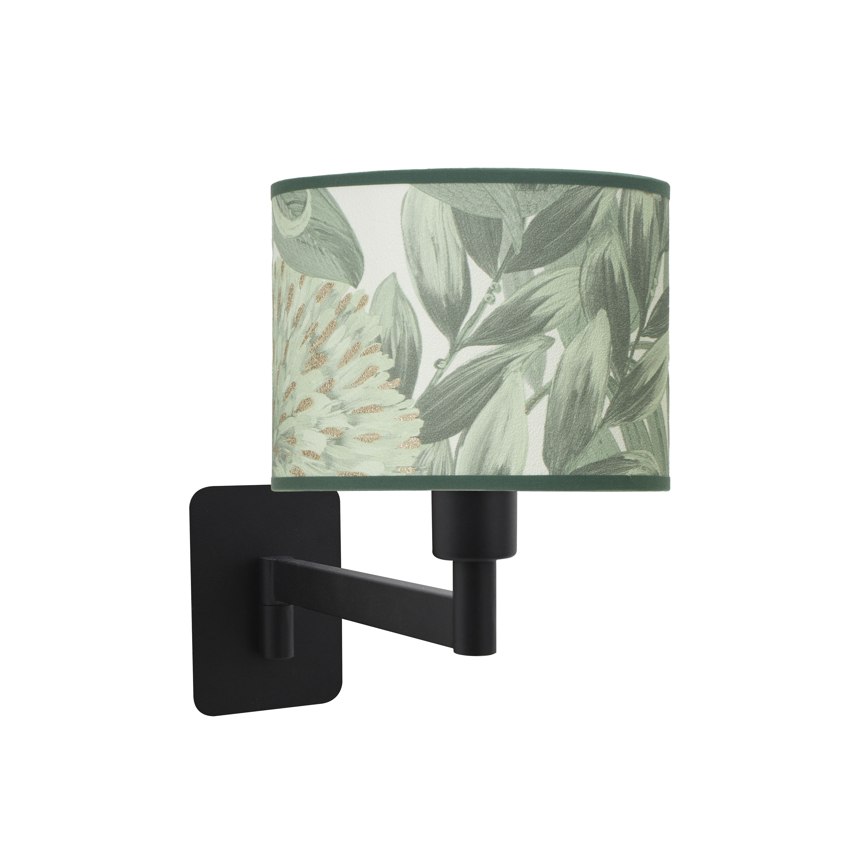 Aplique abatible Moda de Fabrilamp, color negro y verde, diseño moderno para dormitorio o sala de estar.