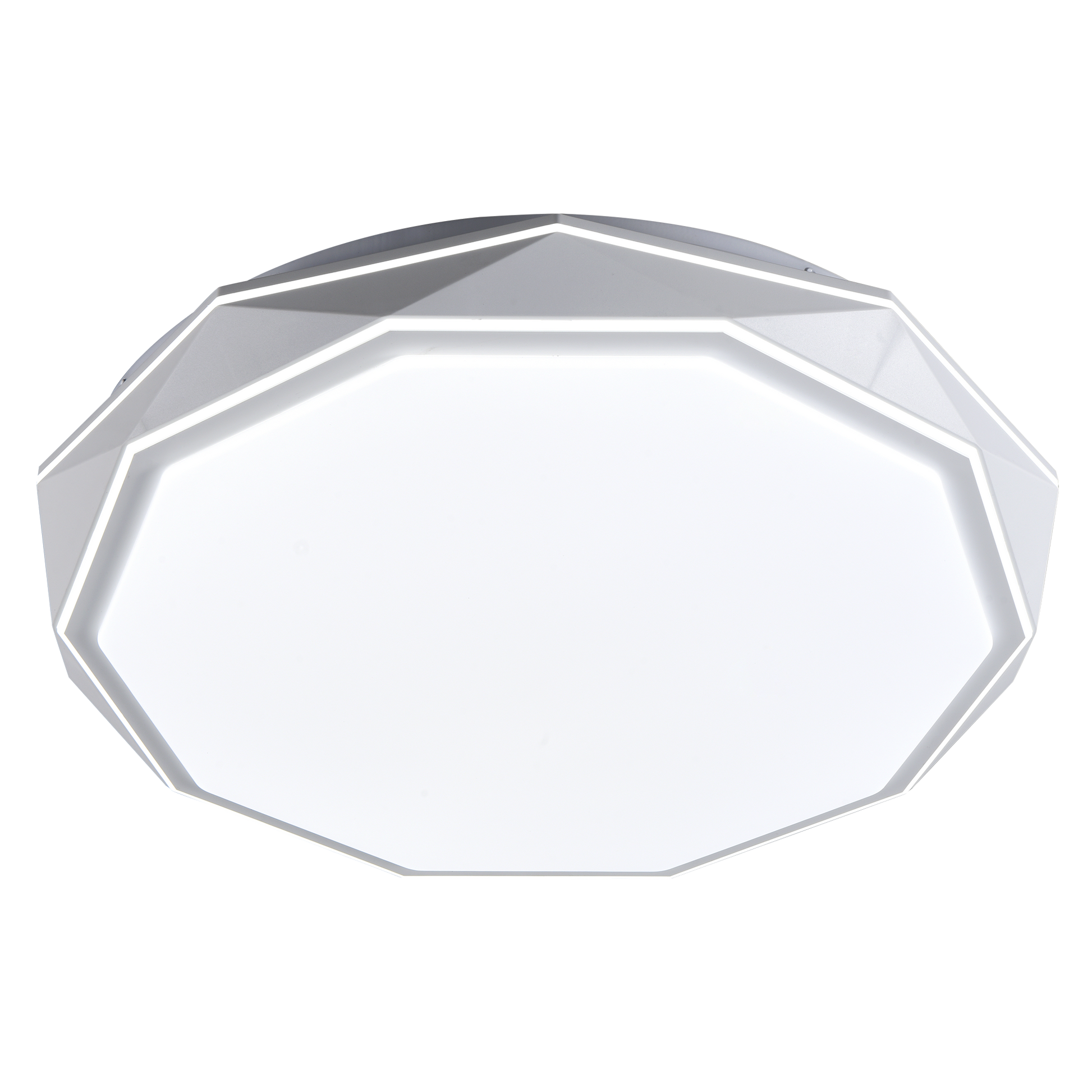 Plafón Odiel fabricado en metal color blanco, con luz LED de temperatura regulable