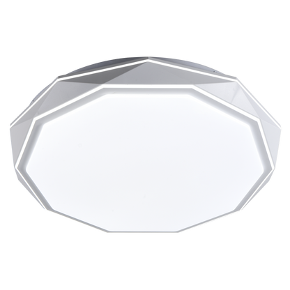 Plafón Odiel fabricado en metal color blanco, con luz LED de temperatura regulable