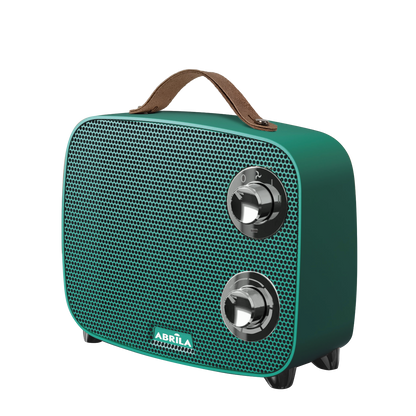 Termoventilador Cerámico Corcega 1500W Verde/Cromo de Fabrilamp, vista frontal