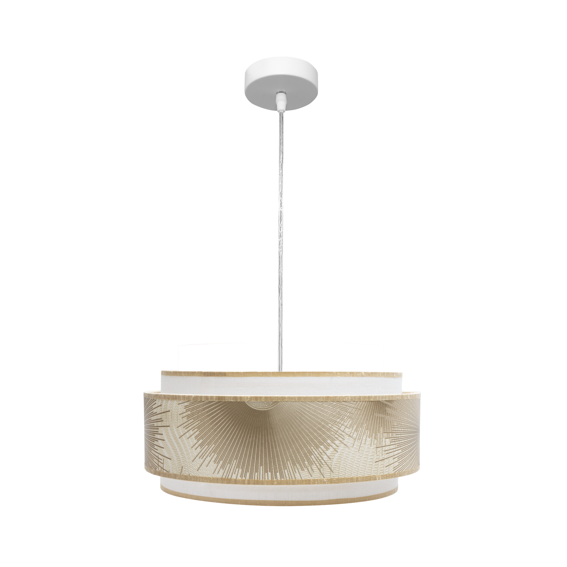 Colgante Nepal 3P Blanco/Oro de Fabrilamp, diseño moderno y elegante para tu hogar. Compra en luzguru.com