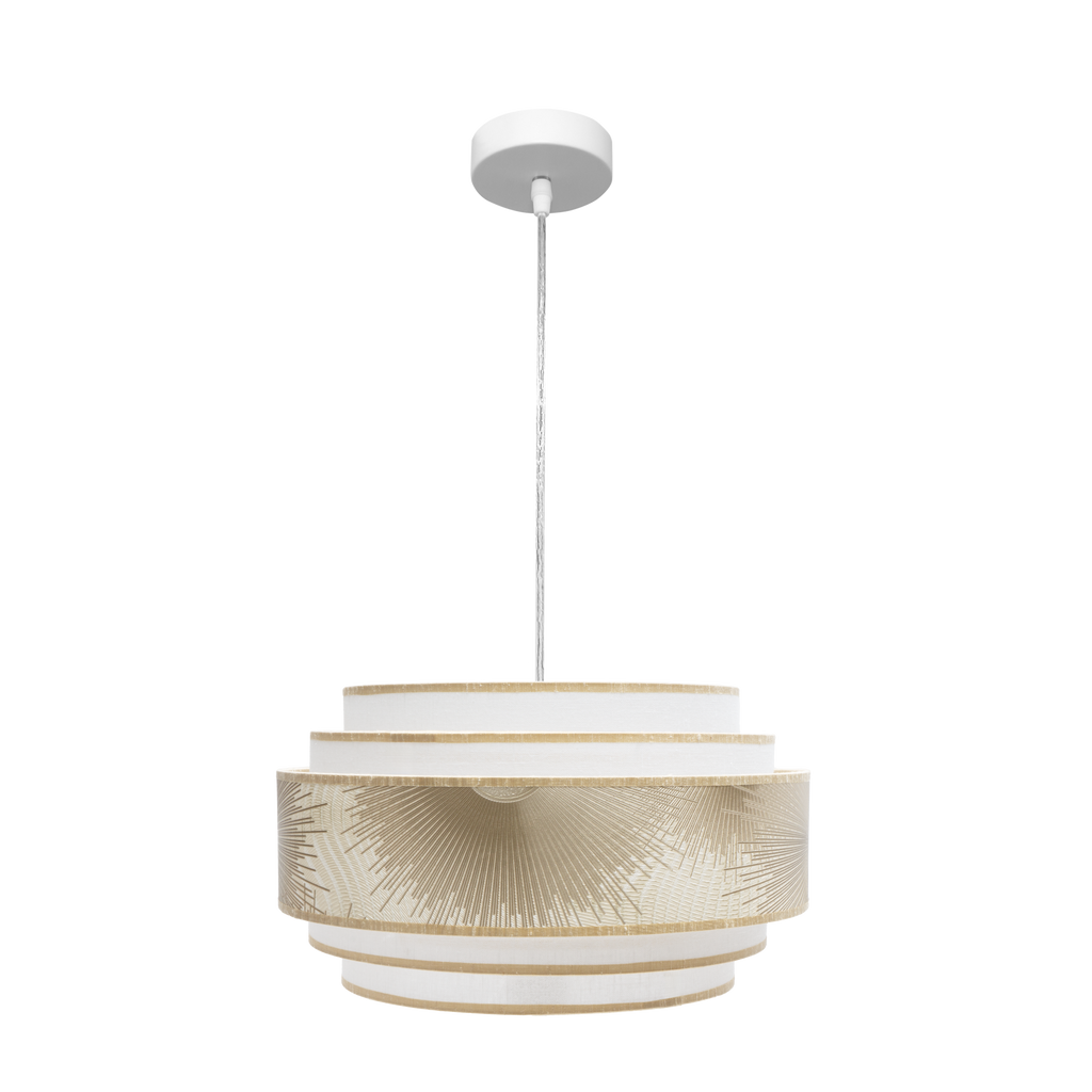 Colgante Nepal 5P Blanco/Oro de Fabrilamp: diseño moderno y elegante para tu hogar.