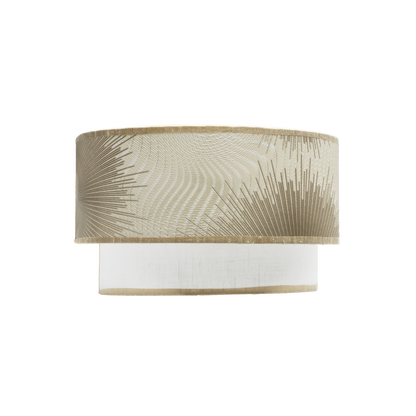 Aplique Nepal Blanco/Oro de Fabrilamp, vista frontal, detalle del diseño en metal y textil.