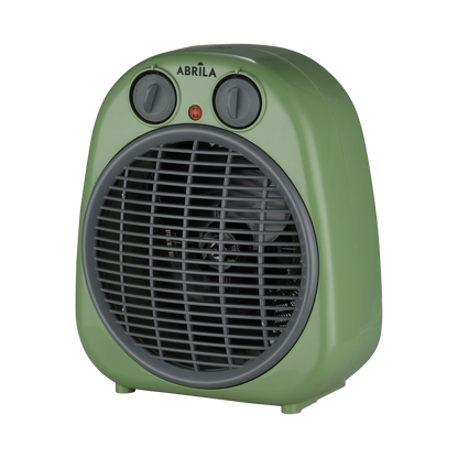 Termoventilador Fogata 2000W Verde/Gris de Fabrilamp, vista frontal.