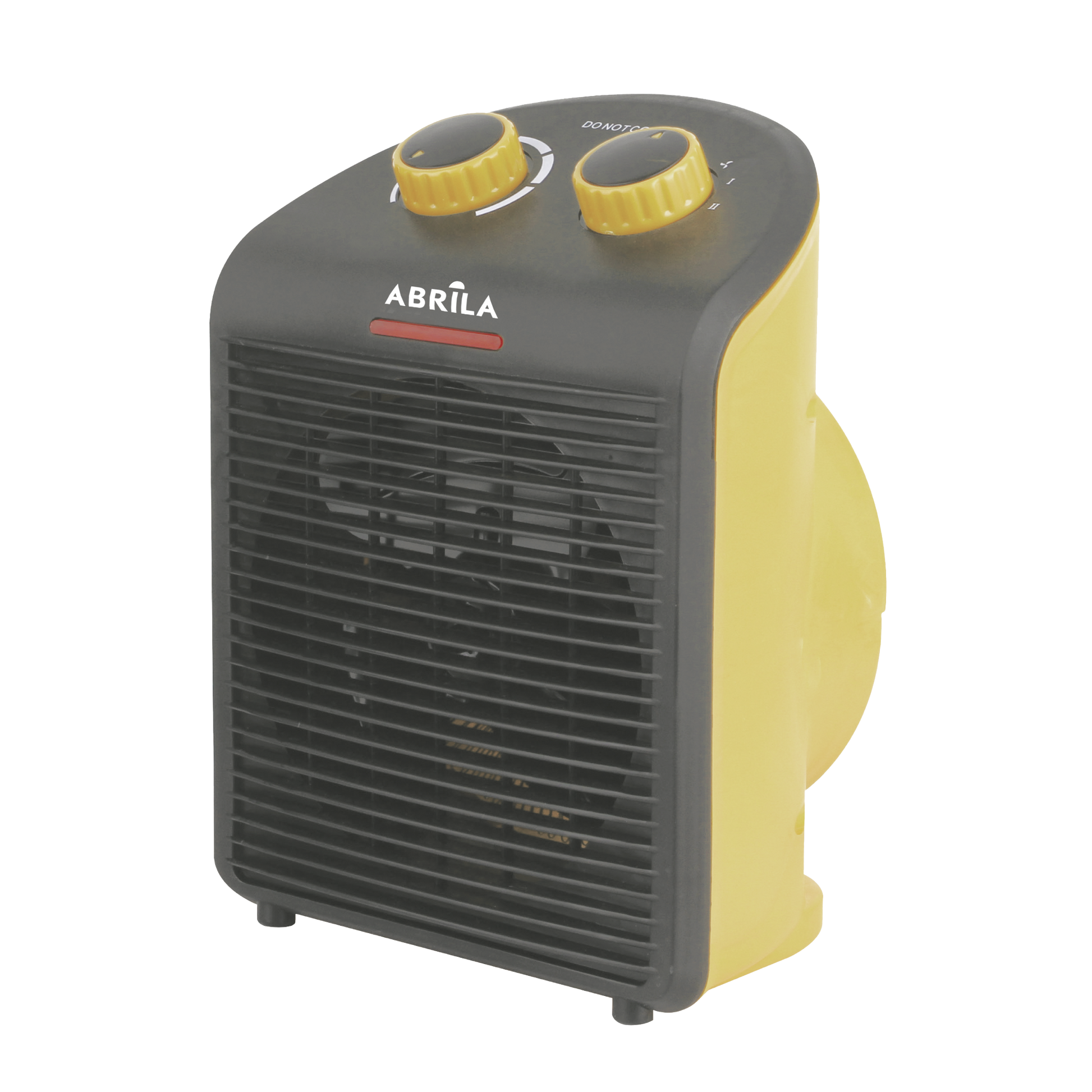 Termoventilador eléctrico Croacia 2000W amarillo/negro de Fabrilamp, vista frontal.