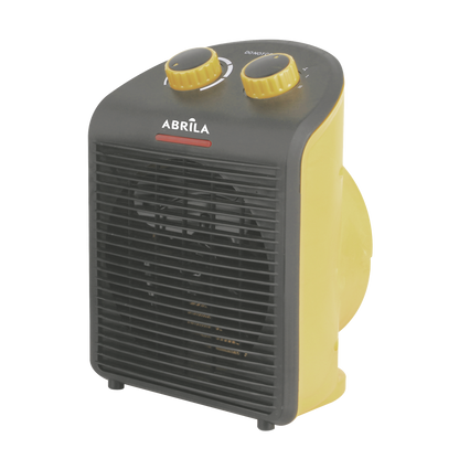 Termoventilador eléctrico Croacia 2000W amarillo/negro de Fabrilamp, vista frontal.