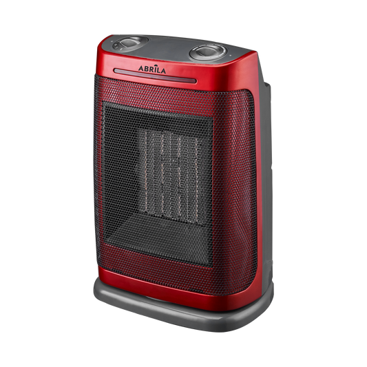 Termoventilador Fogon fabricado en metal color rojo con termostato regulable