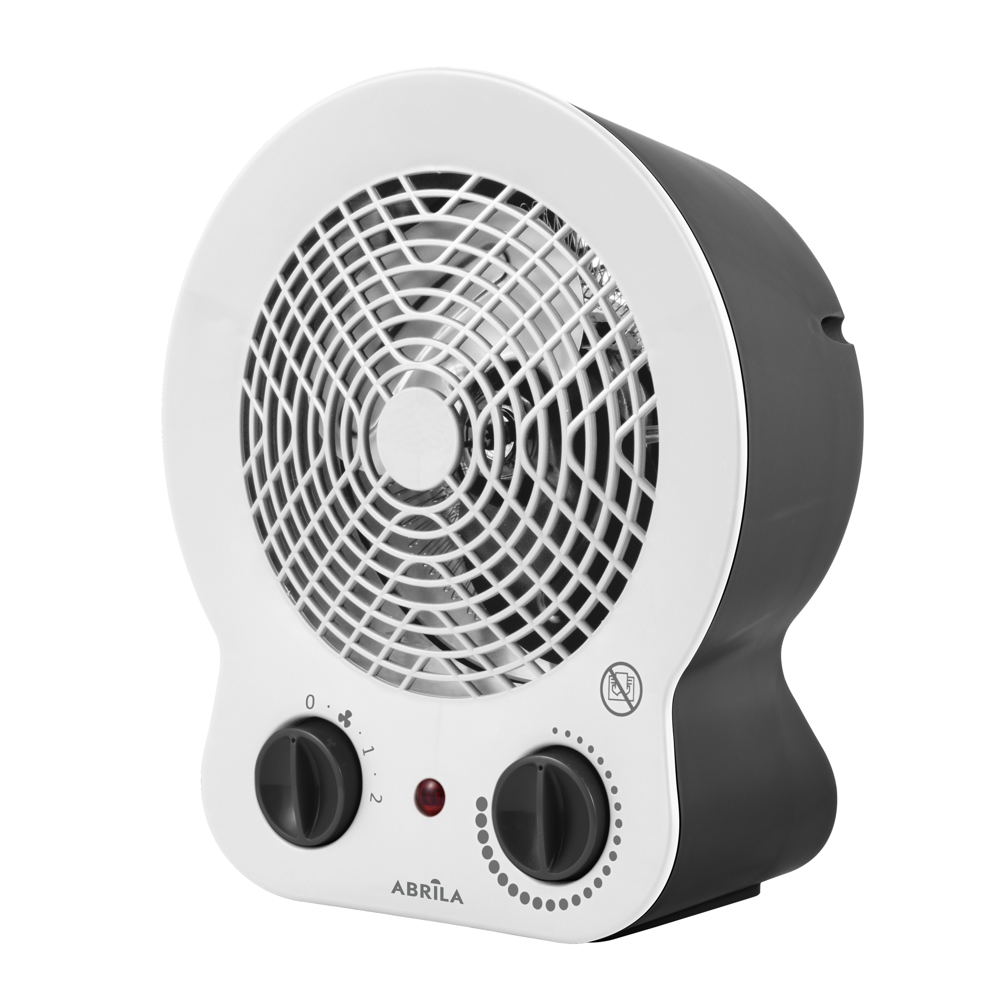 Termoventilador Cremona fabricado en metal y policarbonato color blanco y negro.