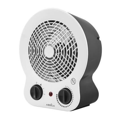Termoventilador Cremona fabricado en metal y policarbonato color blanco y negro.