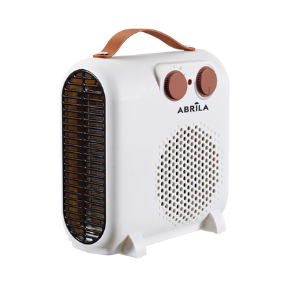 Termoventilador eléctrico Tundra 2000W blanco/marrón de Fabrilamp, vista frontal