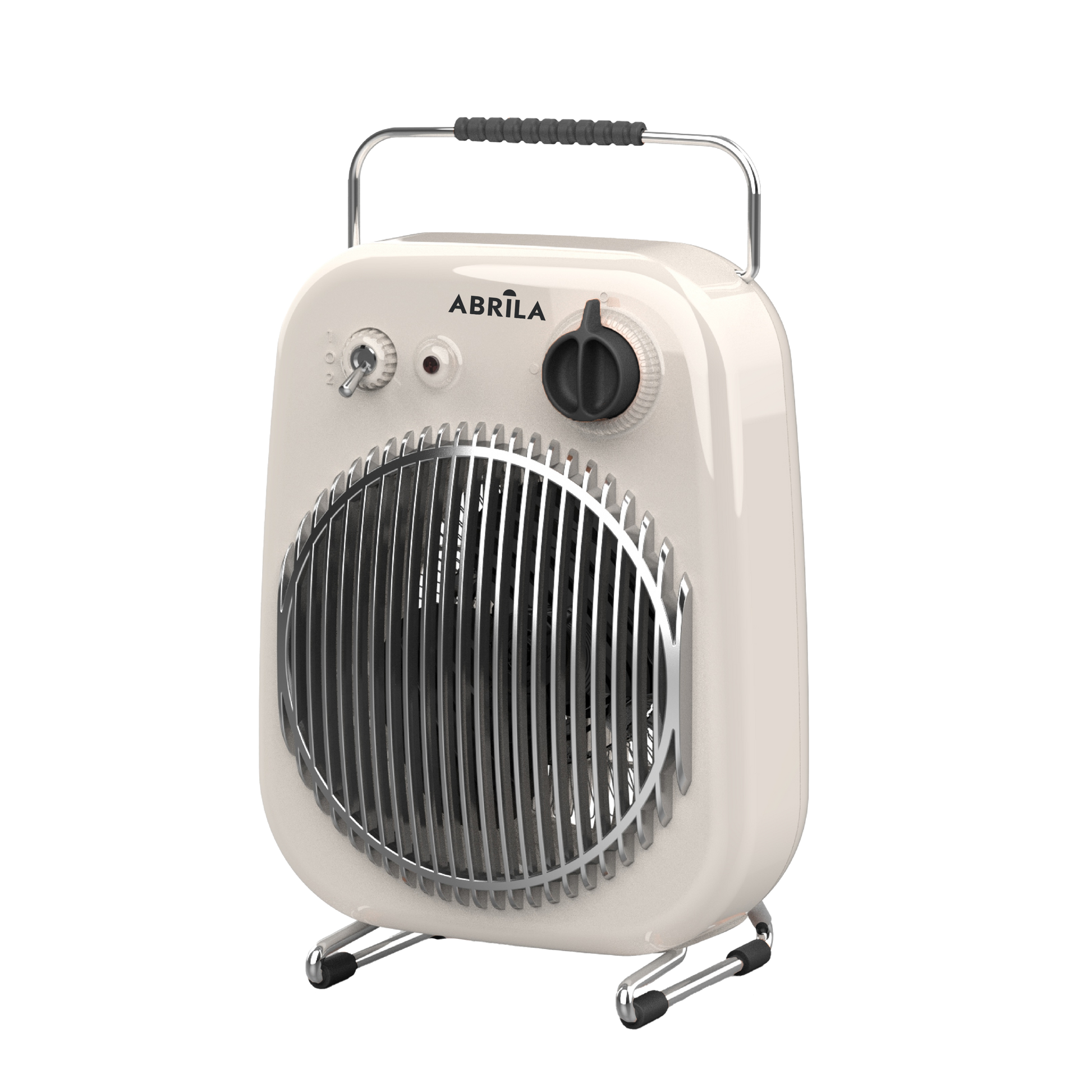 Termoventilador eléctrico Martinica 2000W blanco/negro de Fabrilamp, con termostato regulable y sistema antivuelco.