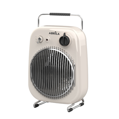 Termoventilador eléctrico Martinica 2000W blanco/negro de Fabrilamp, con termostato regulable y sistema antivuelco.