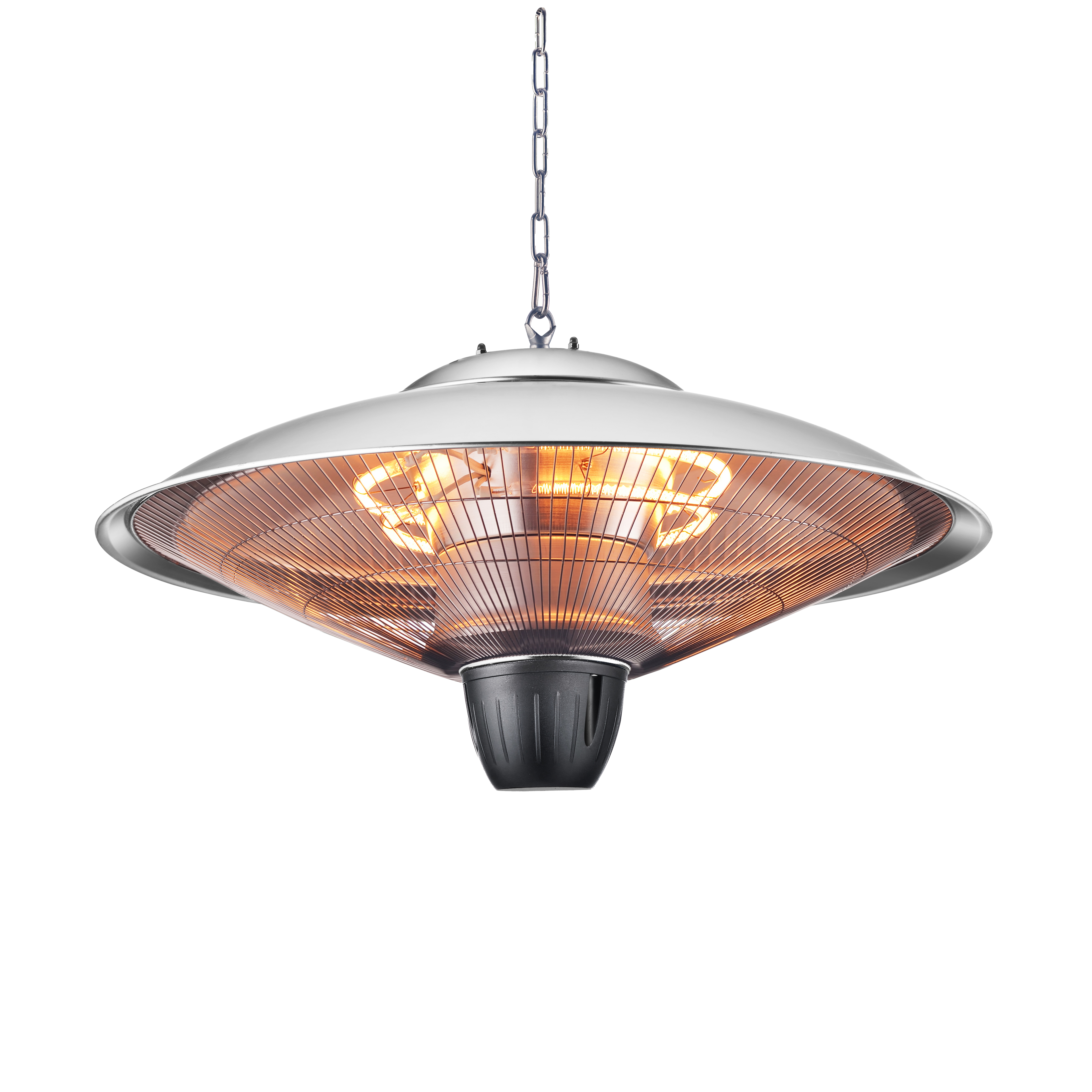 Calefactor colgante Koel fabricado en metal plata y aluminio, 2000W