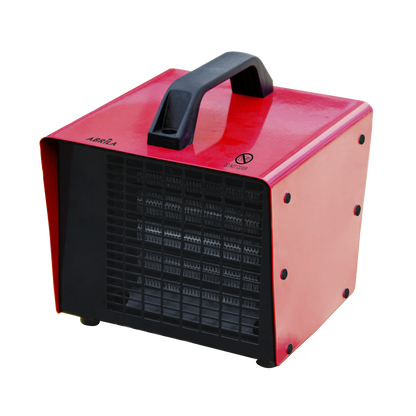 Termoventilador Cerámico PTC Industrial Chopo 3000w Rojo de Fabrilamp, vista frontal.