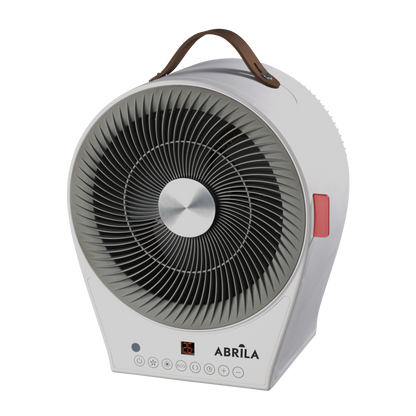 Termoventilador eléctrico Maraja 2000W de Fabrilamp, blanco y gris, con display y temporizador. luzguru.com