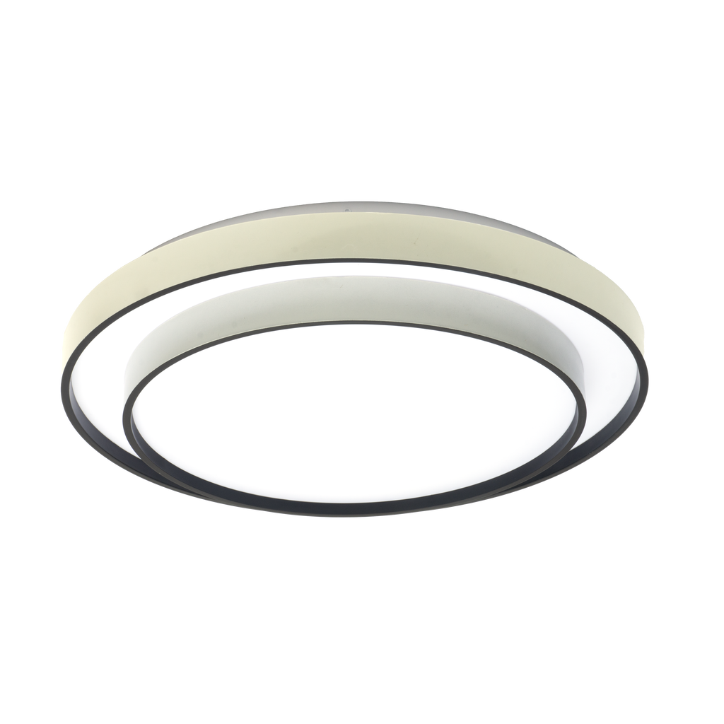 Plafón Fana LED 60W blanco/negro, diseño moderno y elegante de Fabrilamp, disponible en luzguru.com