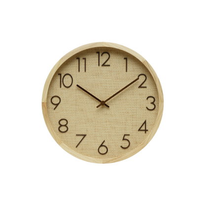 Original reloj de pared con esfera de rafia, perfecto para hogar