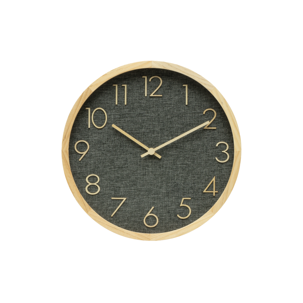 Reloj de Pared Rosellon Haya/Gris 30x30x4cm, diseño elegante y moderno de Fabrilamp, disponible en luzguru.com