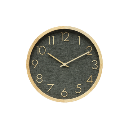 Reloj de Pared Rosellon Haya/Gris 30x30x4cm, diseño elegante y moderno de Fabrilamp, disponible en luzguru.com