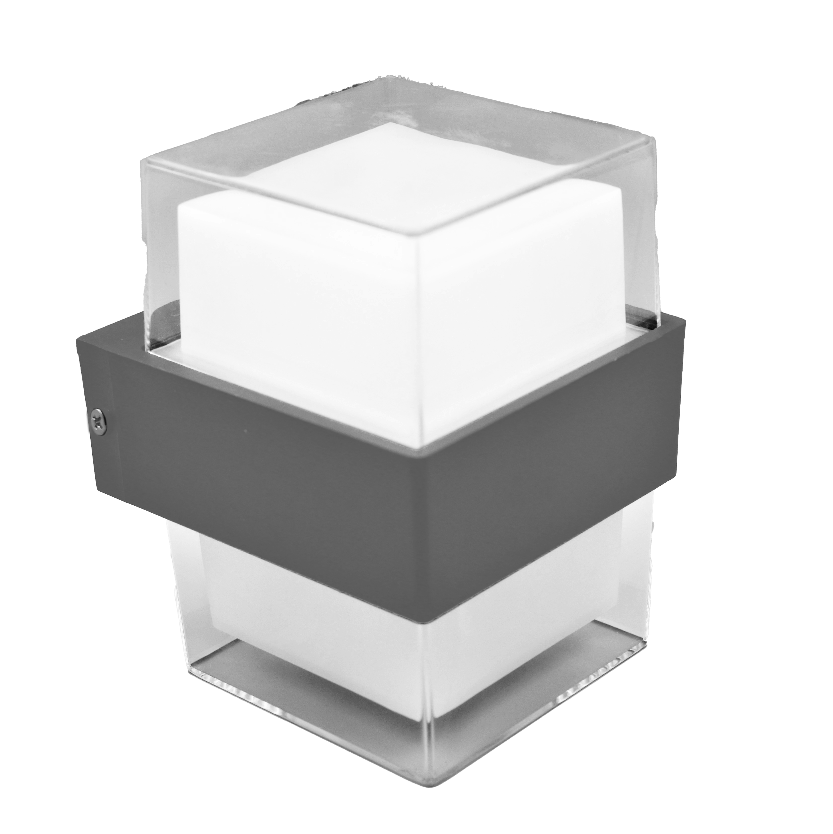 Aplique exterior Tucan Gris 8W de Fabrilamp, diseño moderno y resistente al agua (IP44).