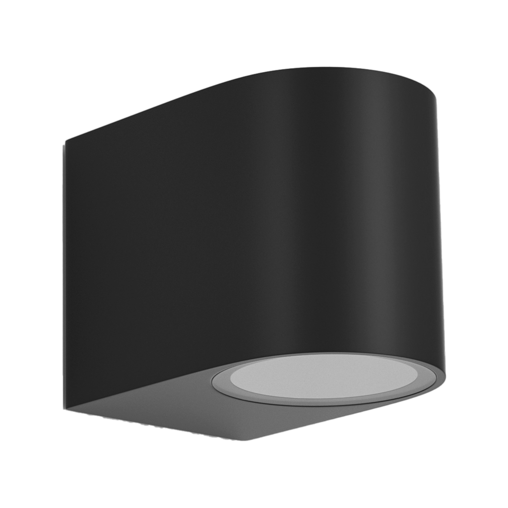 Aplique Exterior Gacela Negro GU10 IP44 de Fabrilamp/Abrila. Diseño moderno y elegante para exteriores.