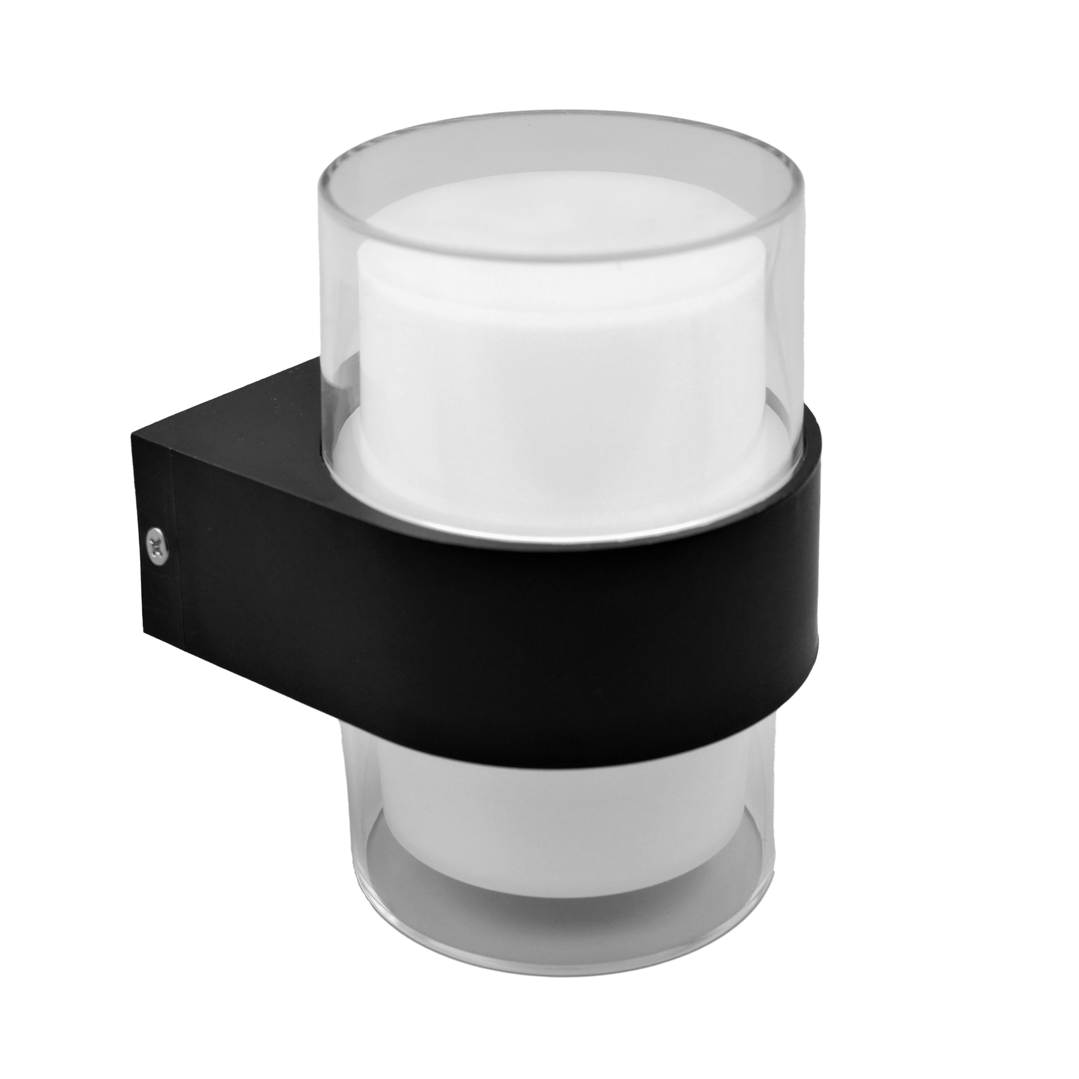 Aplique exterior negro Beira de Fabrilamp, 8W, 3000K, IP44, 500 lúmenes. Diseño moderno y elegante para exteriores.