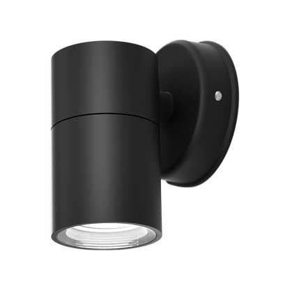 Aplique exterior Becala negro GU10 IP44 de Fabrilamp, diseño moderno y elegante para iluminar tu exterior.