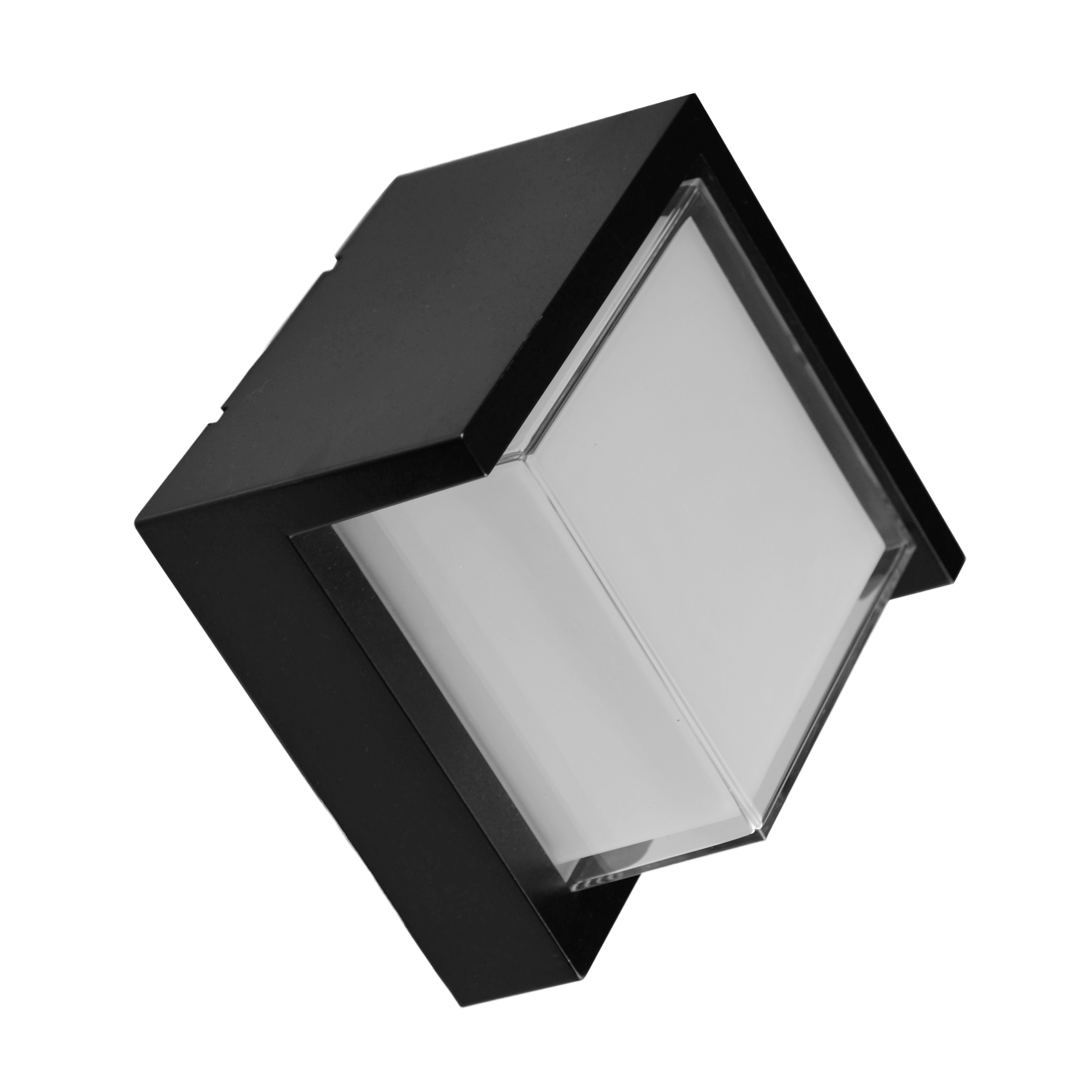 Aplique exterior Anoa Negro 12W IP65 de Fabrilamp, diseño moderno y resistente al agua.