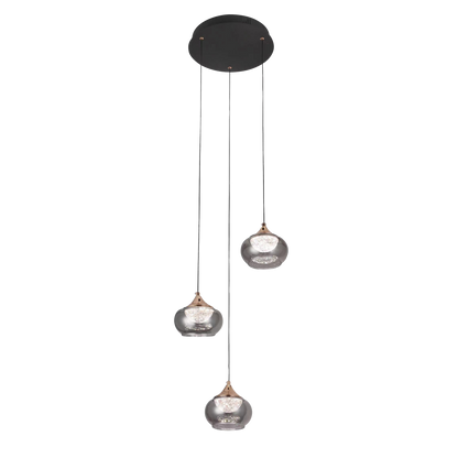 Plafón fabricado en metal color negro con cristal fumé transparente