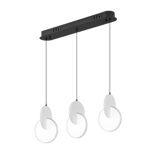 Lámpara Carlota fabricada en aluminio color negro y blanco, con tecnología LED integrada
