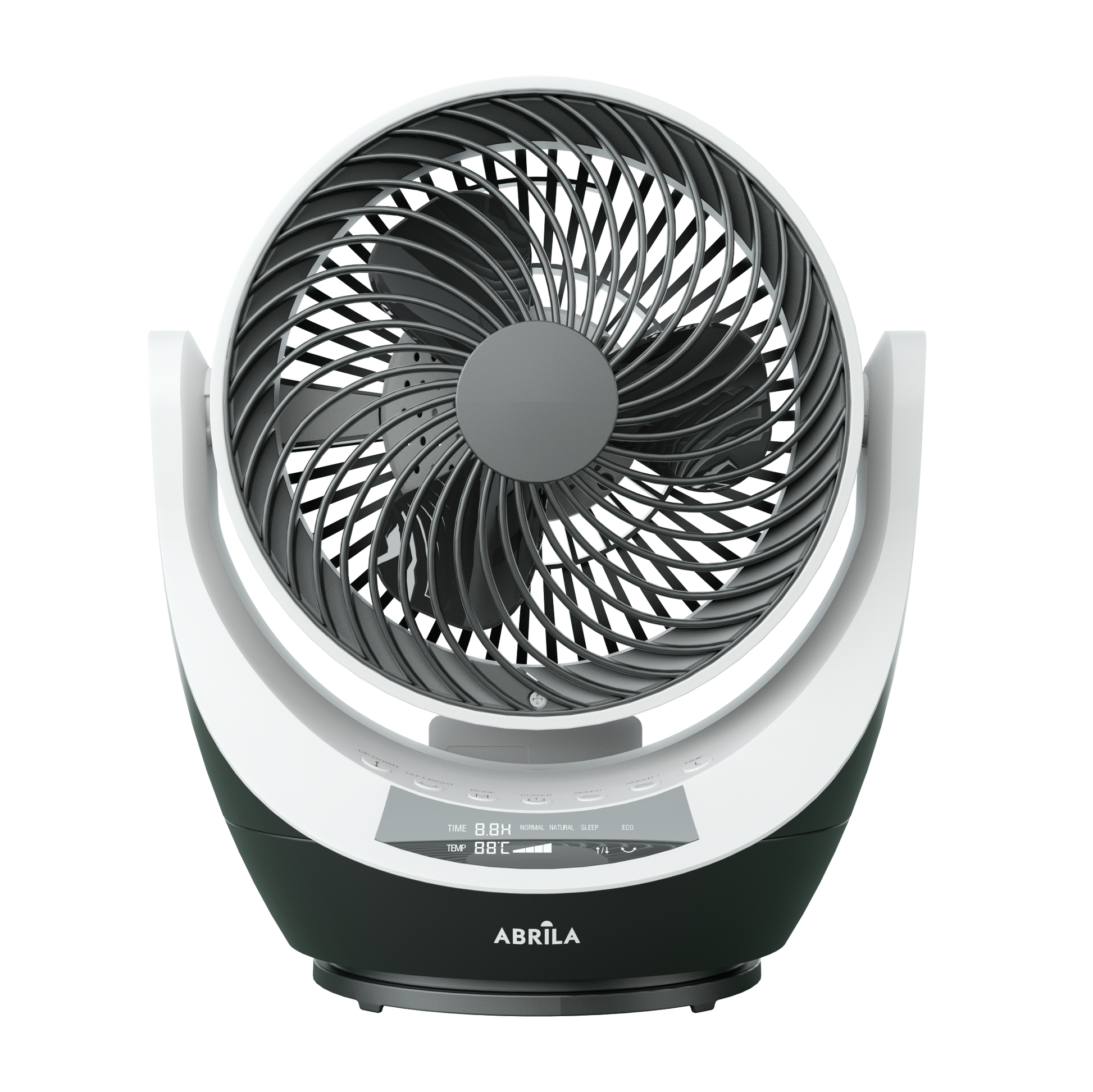 Ventilador de sobremesa Navia Negro/Blanco de Fabrilamp, 40W, 4 velocidades, mando a distancia y temporizador.