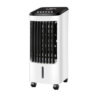 Climatizador Evaporativo Imperio Blanco/Negro de Fabrilamp, 80W, 4 litros, mando a distancia y temporizador.