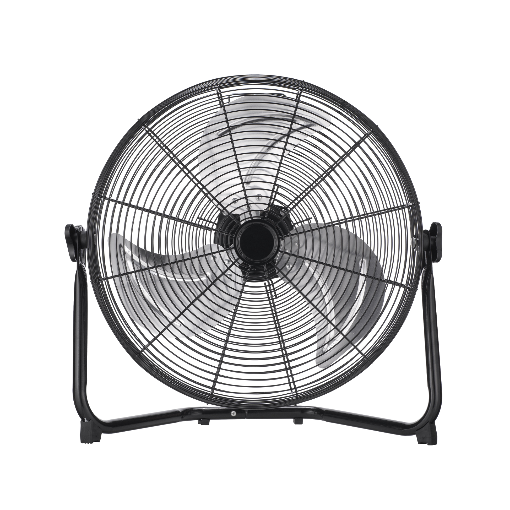 Ventilador Industrial Midas 100w Negro/Cromo de Fabrilamp, vista frontal.