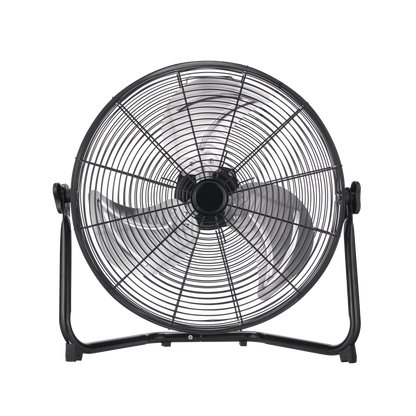 Ventilador Industrial Midas 100w Negro/Cromo de Fabrilamp, vista frontal.