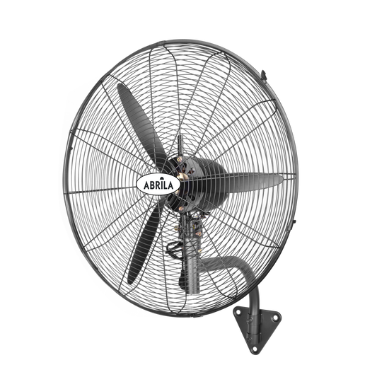 Ventilador de pared industrial Borrasca negro de Fabrilamp, modelo 239361109, 240W, 3 velocidades, vista frontal.