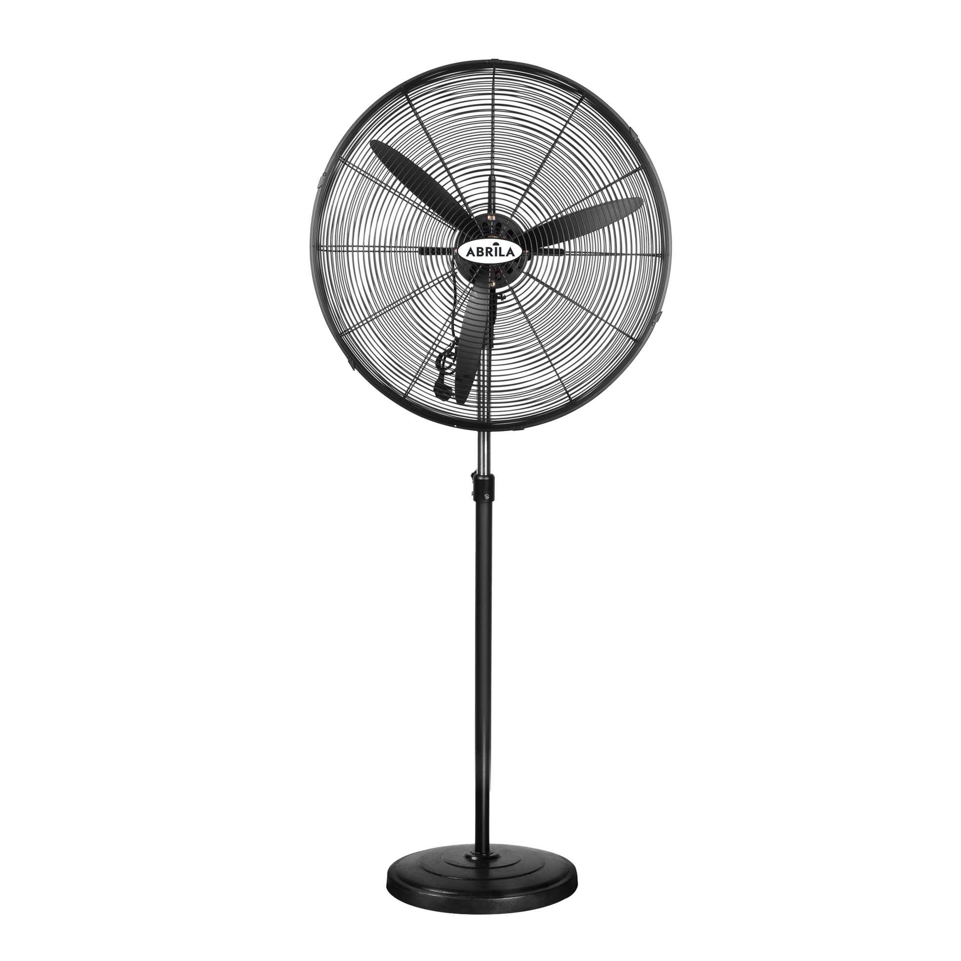 Ventilador de pie industrial Tormenta Negro de Fabrilamp, 240W, 3 velocidades, diseño robusto y potente.