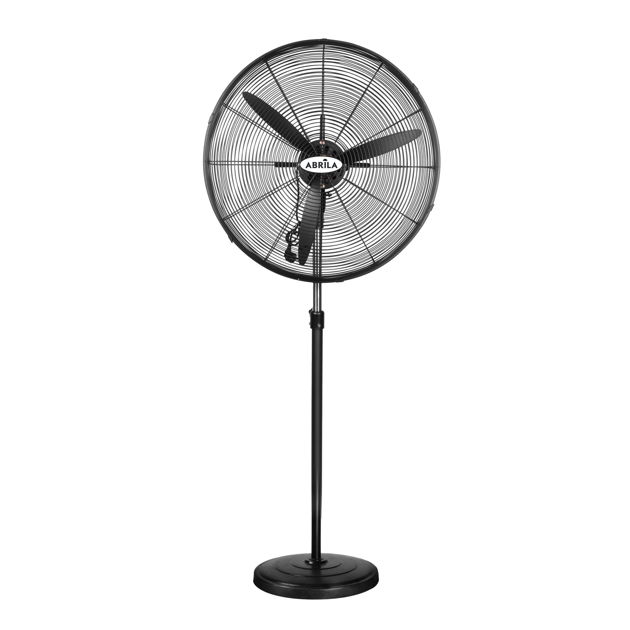 Ventilador de pie industrial Tormenta Negro de Fabrilamp, 240W, 3 velocidades, diseño robusto y potente.