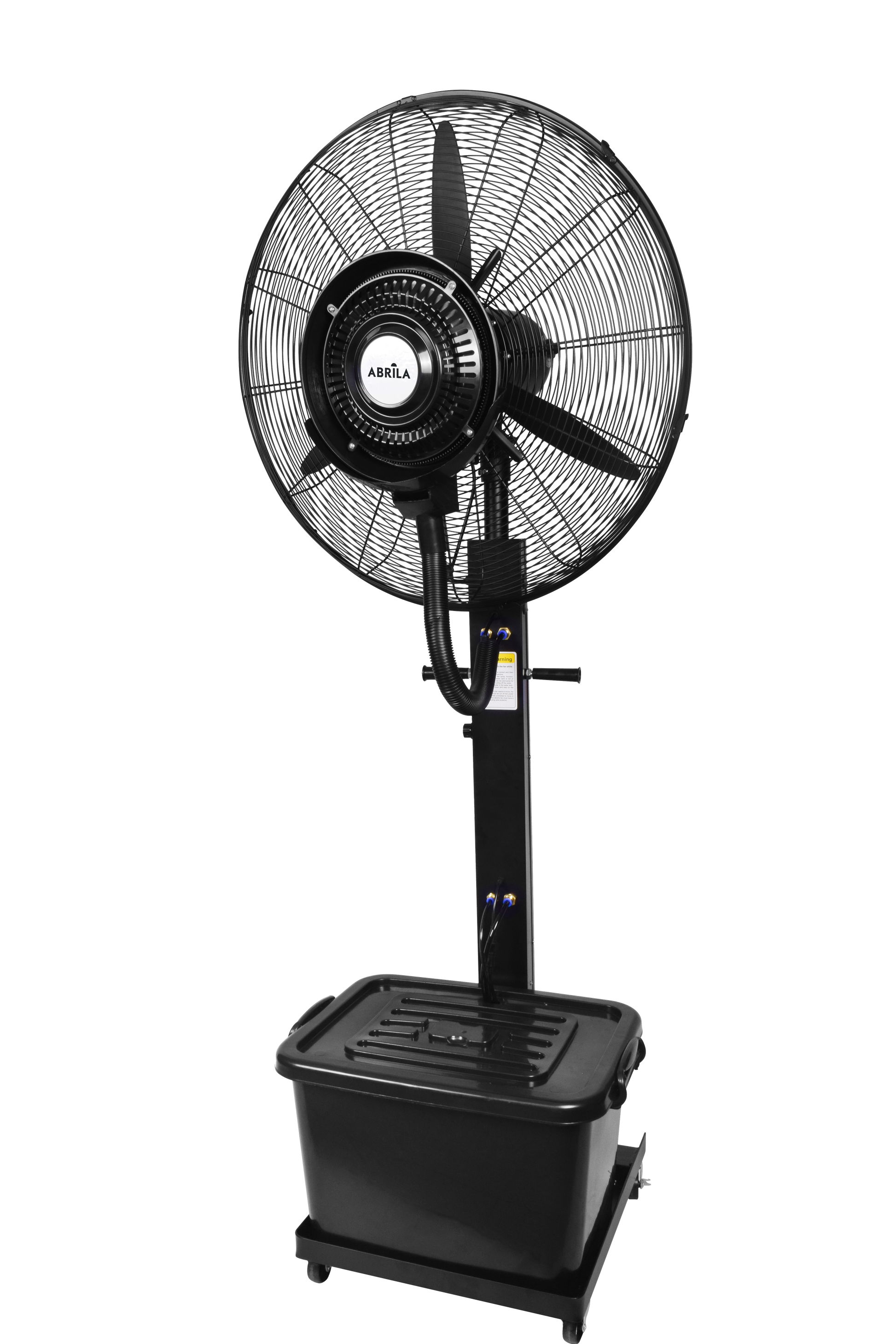 Ventilador de pie Diluvio Negro de Fabrilamp con nebulizador y tanque de 42 litros.