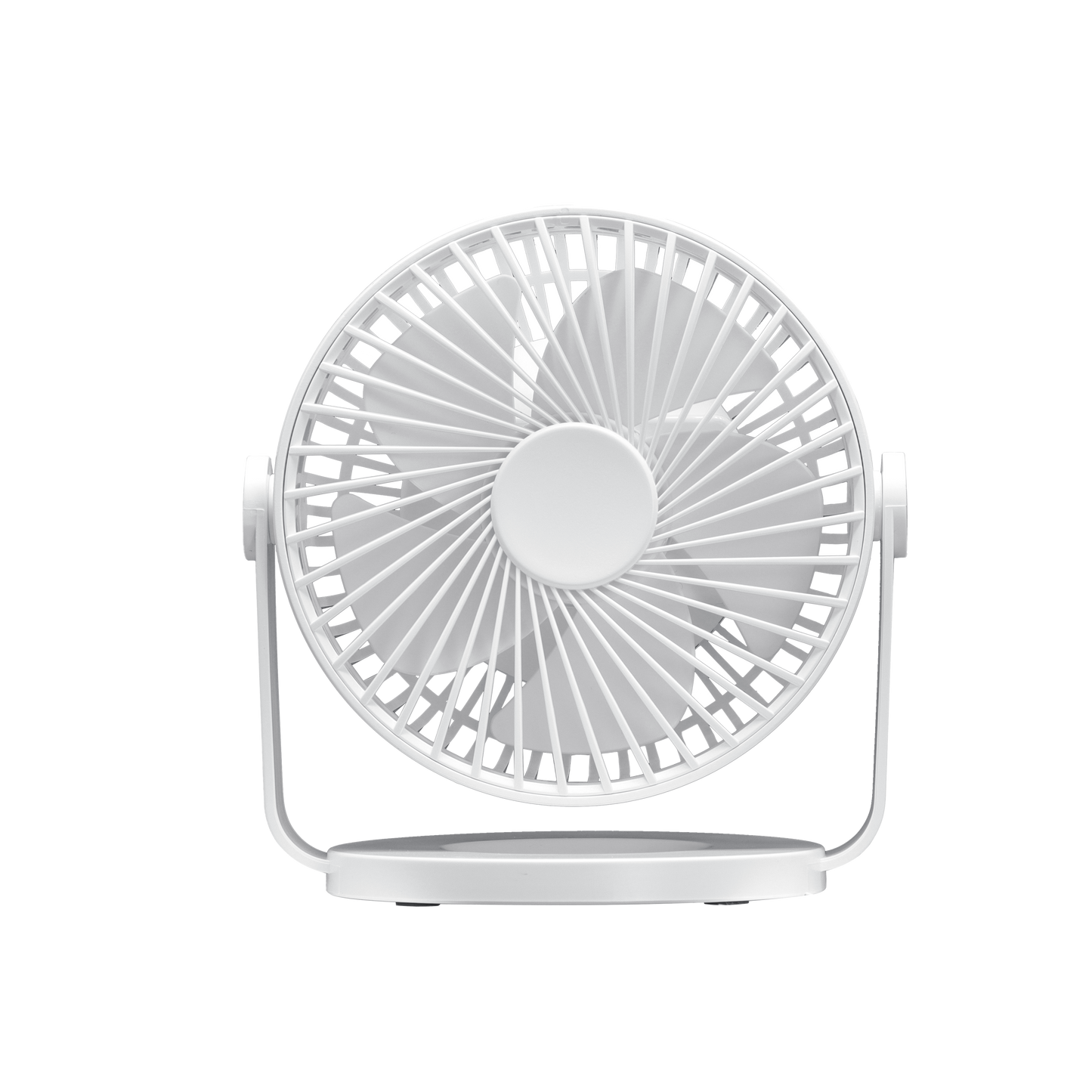 Mini ventilador sobremesa Bretaña blanco 5w, 3+1 velocidades, recargable, USB, orientable, 5 aspas.