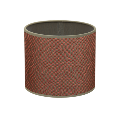 Pantalla cilíndrica fabricada en Textil color Caldera para lámpara de mesa