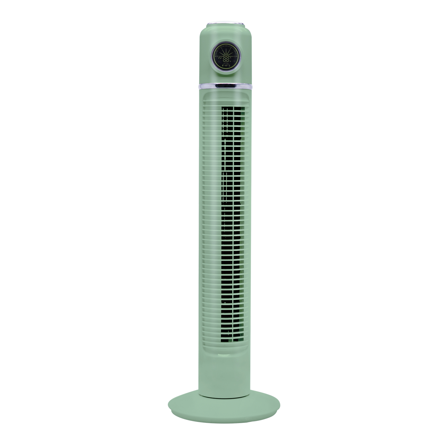 Ventilador de torre Artico Verde de Fabrilamp, 45W, 3 velocidades, con mando a distancia y temporizador.