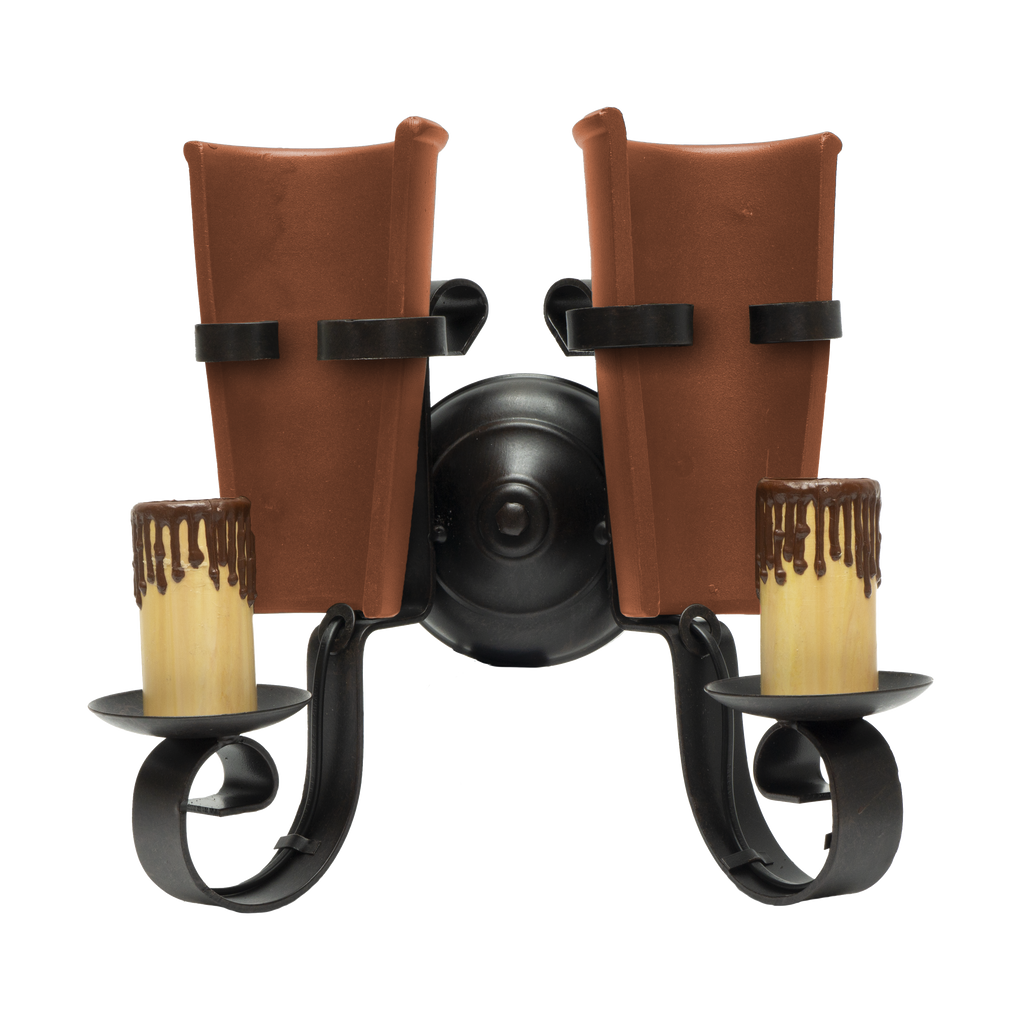 Aplique Cantina fabricado en metal color marrón rústico, ideal para decoración rústica.