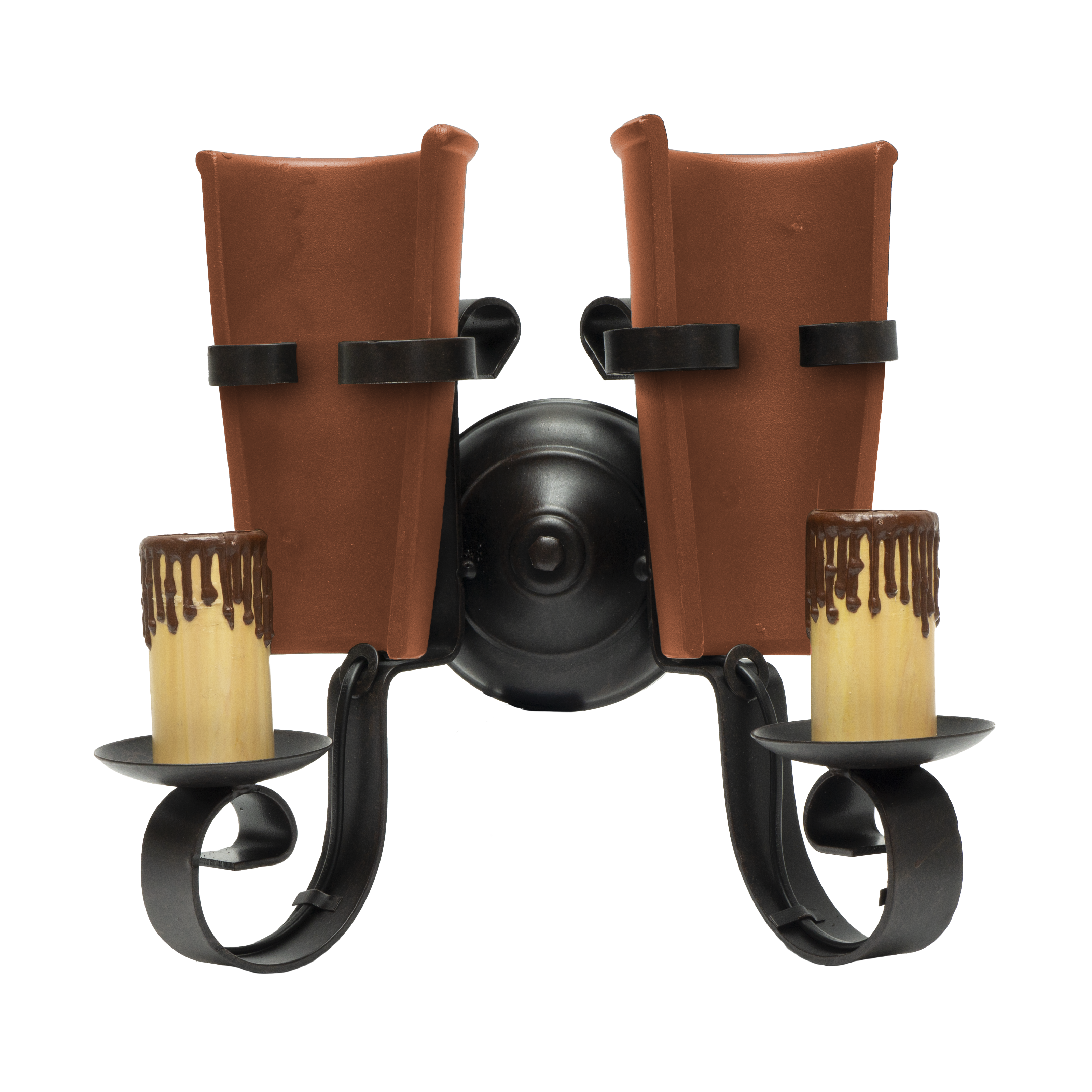 Aplique Cantina fabricado en metal color marrón rústico, ideal para decoración rústica.